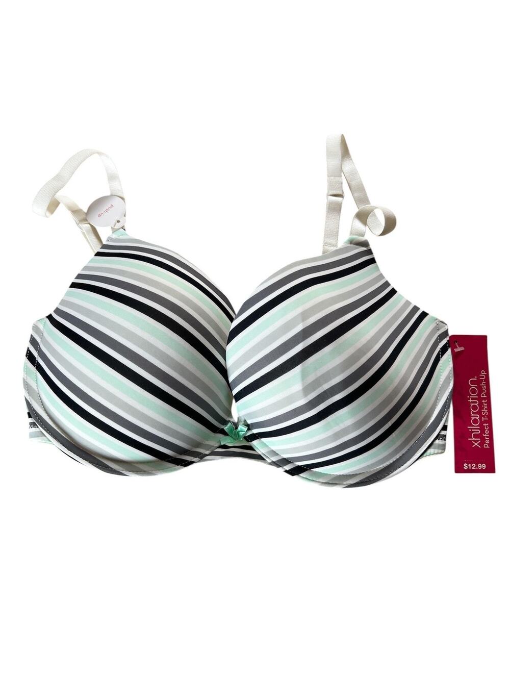 Xhilaration Bra Womens 36D Multicolor Striped T Shirt Push Up Padded Underwire